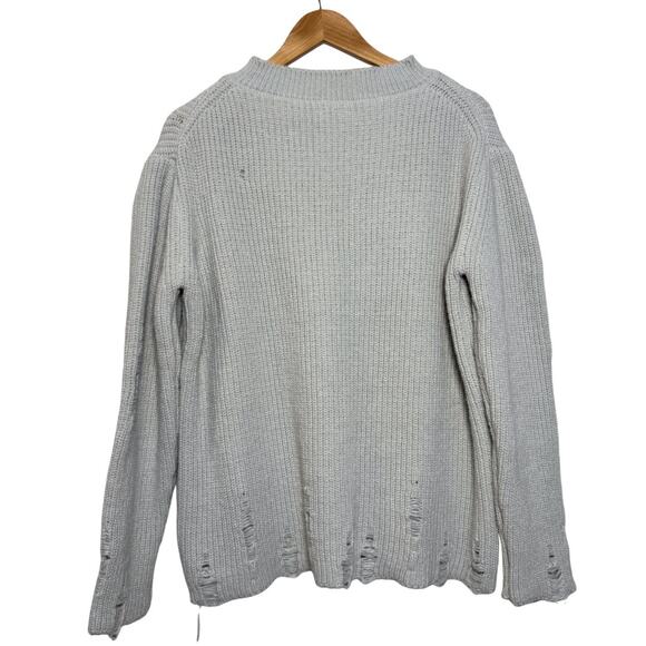 Edgy Spider Sweater Distressed Crewneck Knit Pullover Sage Green XL Grunge - Picture 2 of 3